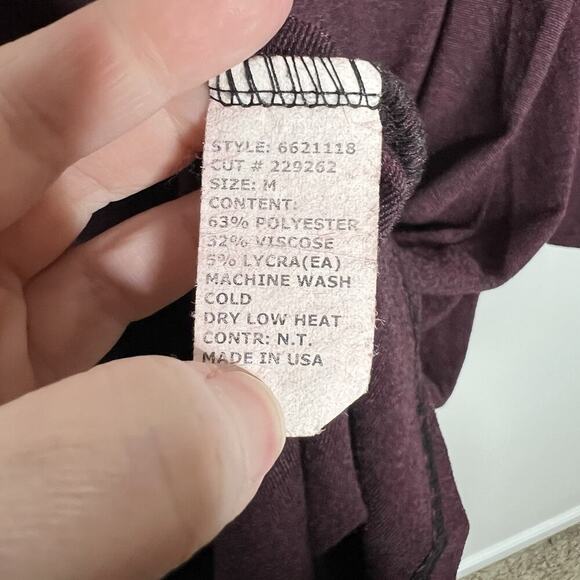 Cut Loose Dress Womens Medium Purple Long Sleeve Stretch Jersey‎ Casual - Picture 5 of 10